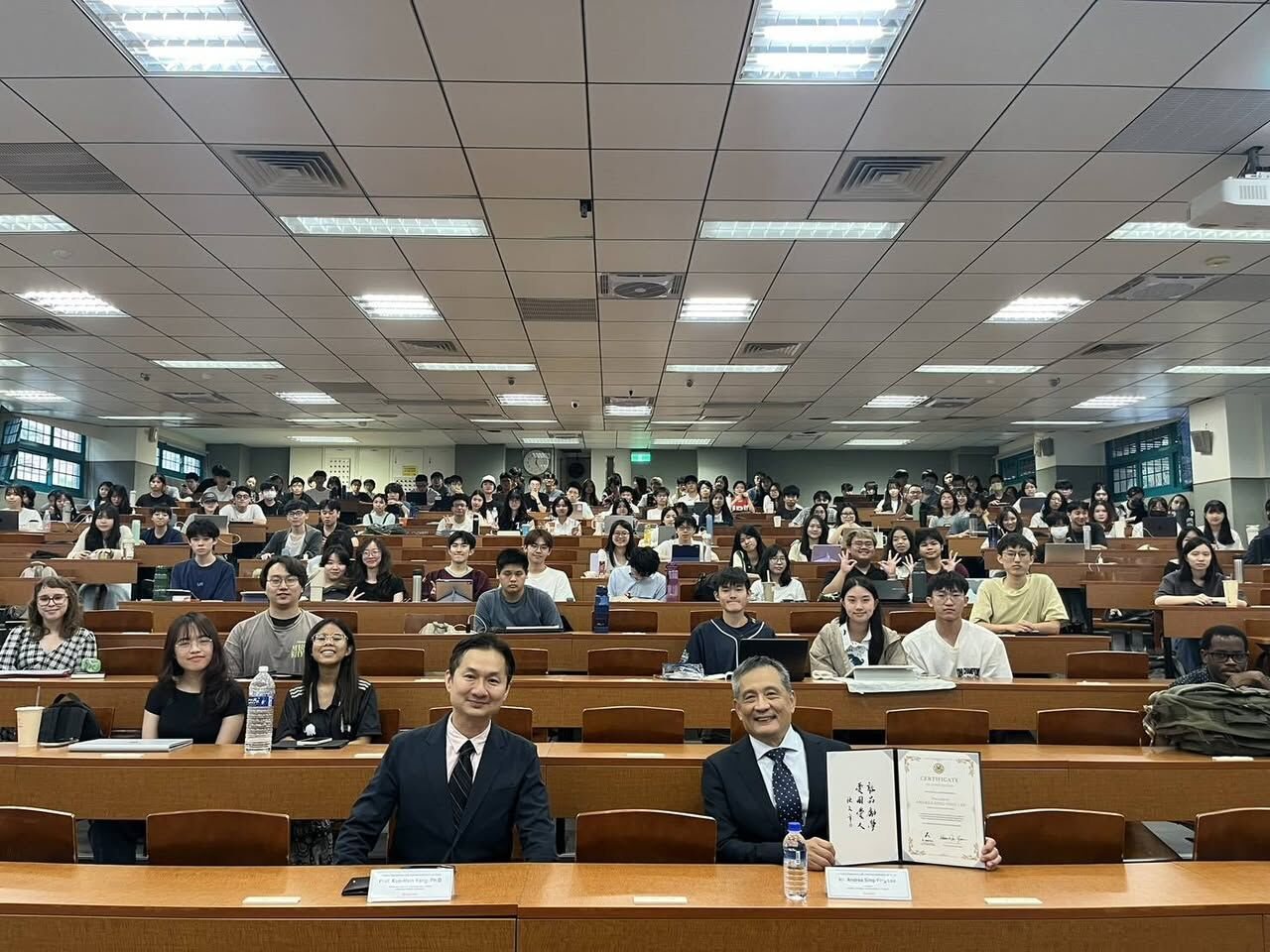 A full lecture hall at National Taiwan University